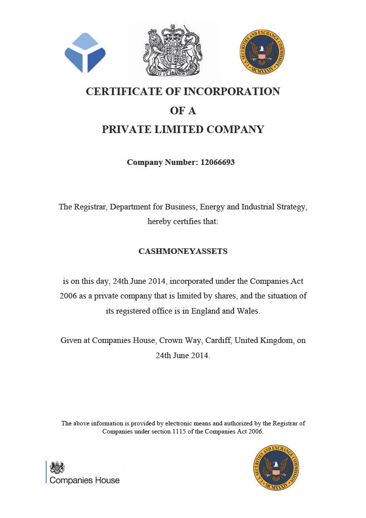 Company Certificate